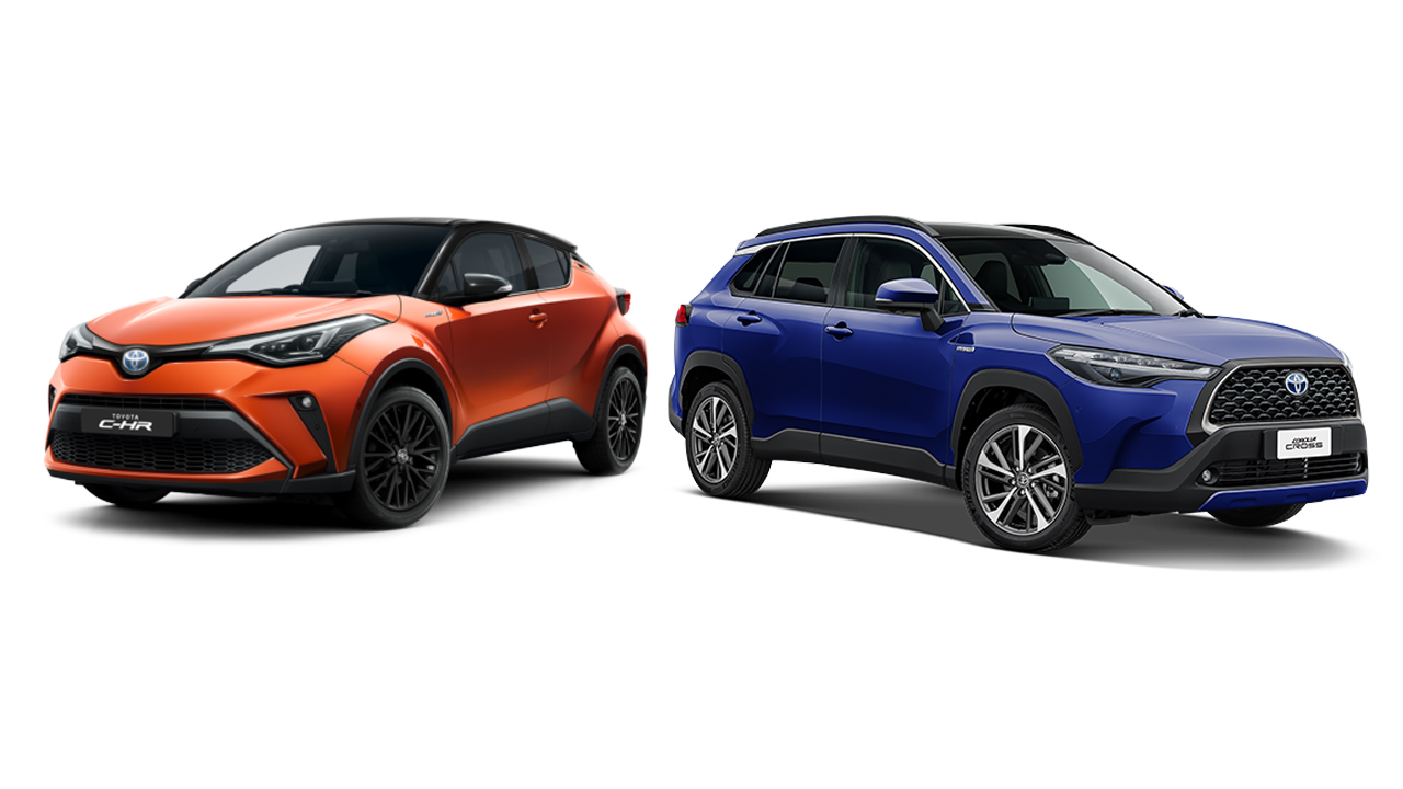 The Toyota C-HR and the Toyota corolla cross