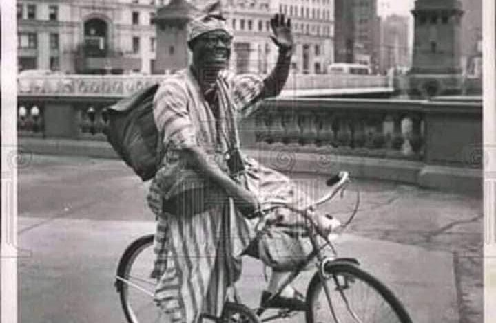 Olabisi Ajala on his US bicycle trip.