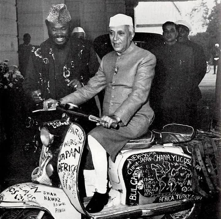 Olabisi Ajala with Jawalharlal Nehru.