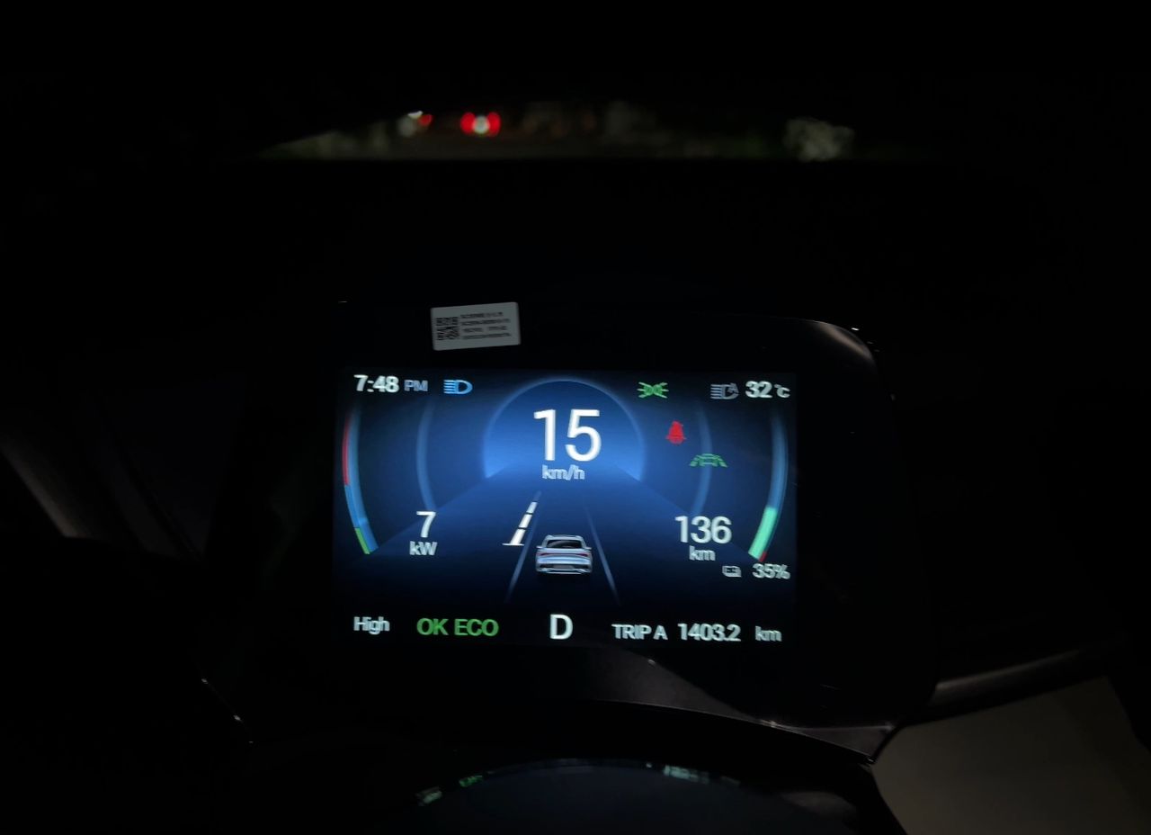 The battery percentage of the Atto 3 after the trip