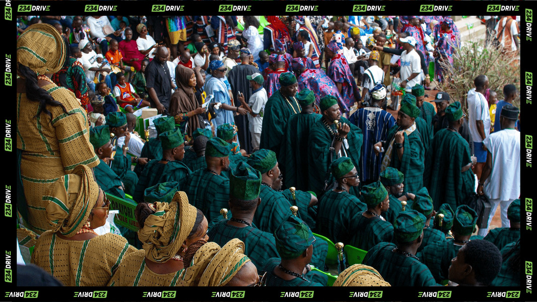 A swelling crowd of festival goers at Ojude Oba