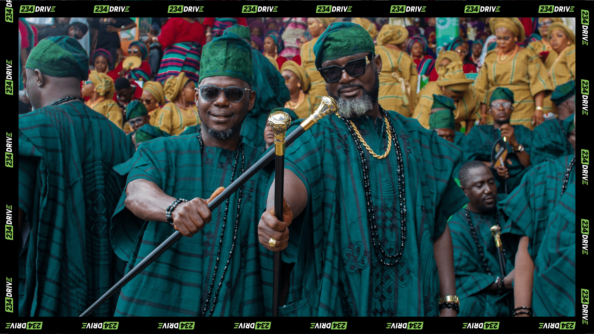 Men dressed in Agbada at the Ojude Oba Festival