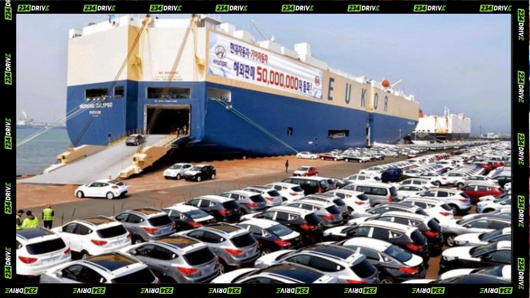 Cars being imported through the port