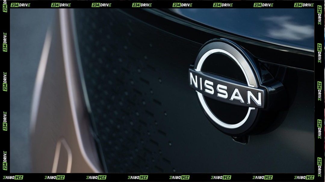 up-close image of nissan logo