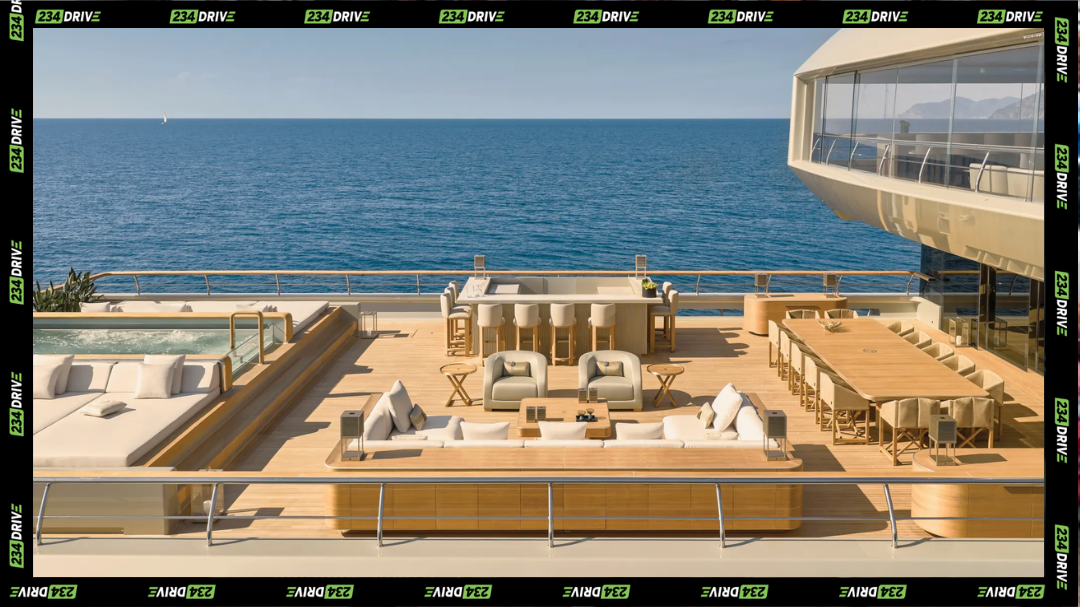 Deck of the super yacht No Rush