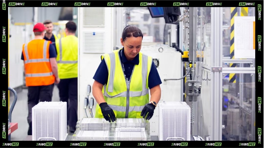 A worker at the first gigafactory in Sunderland, which is about to get a second. Photograph: Richard Saker via The Guardian.