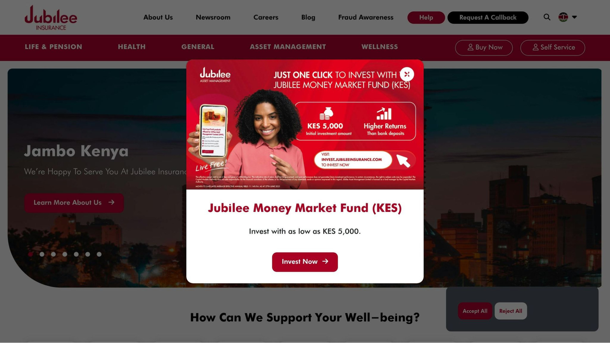 Jubilee Insurance Homepage Source: Jubilee