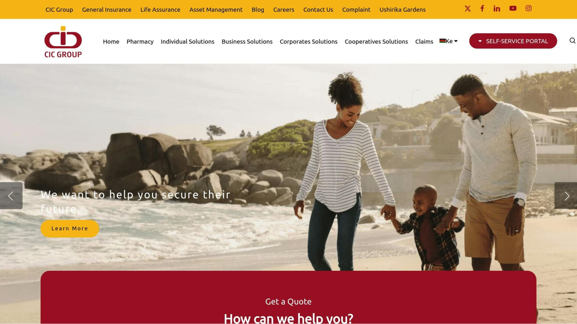 CIC Homepage. Source: CIC Insurance