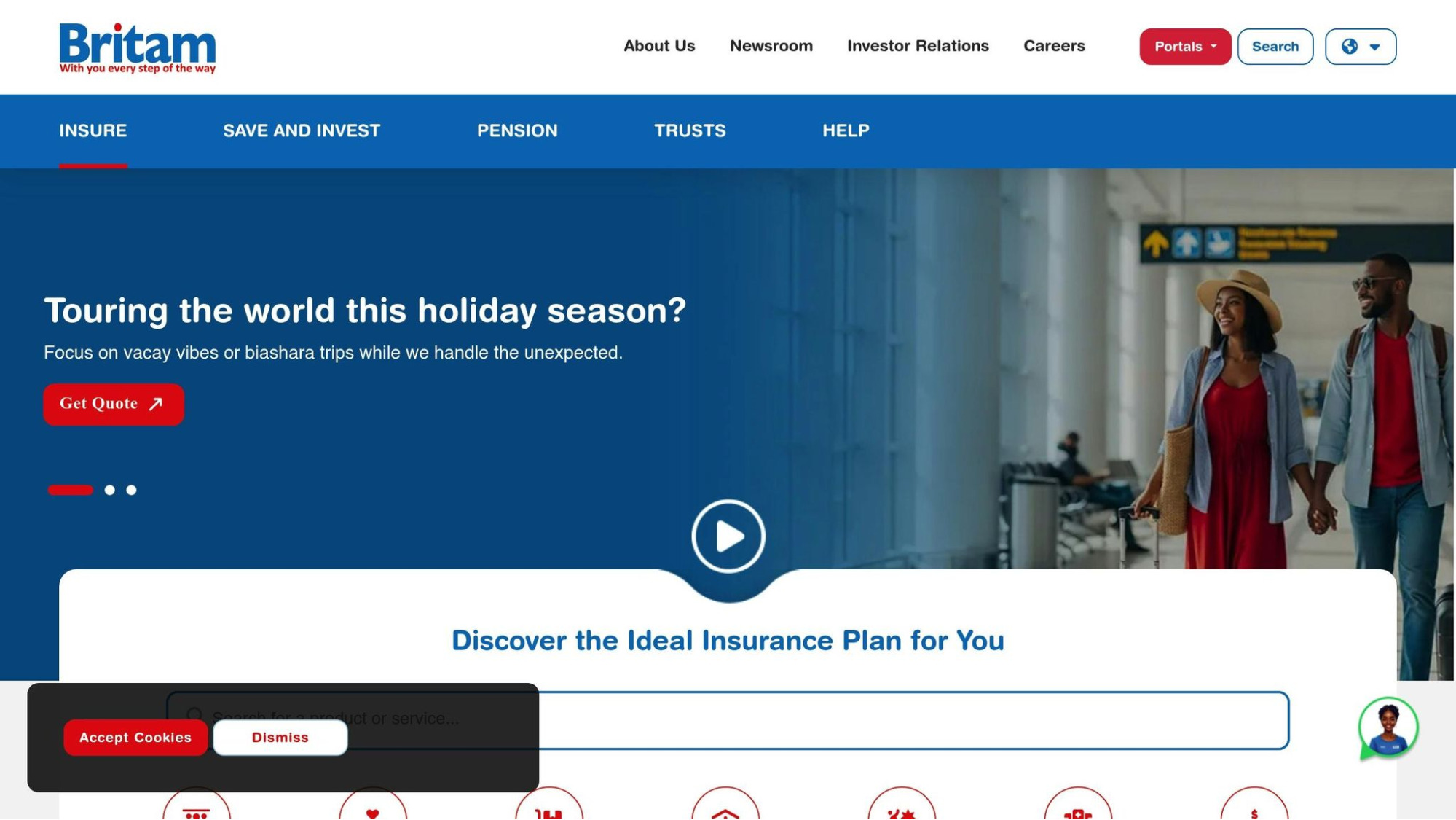 Britam Homepage. Source: Britam Insurance