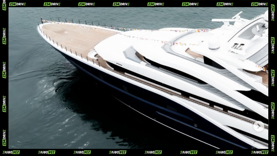 Front Deck of the Vento super yacht, which doubles as an heli-pad and basketball court