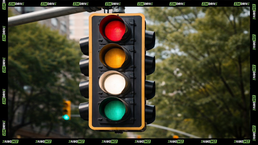 Traffic light with a fourth White light