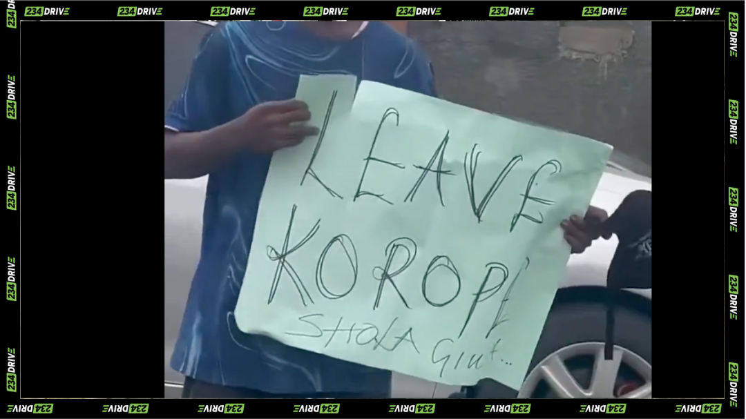 Korope driver protesting