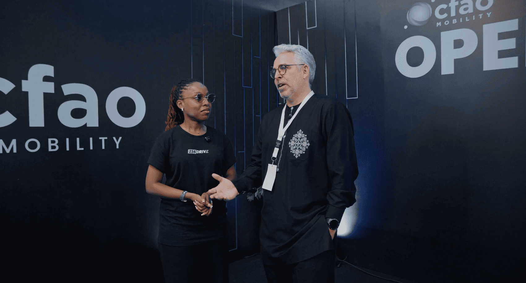 Olamide interviewing the Managing Director of CFAO Mobility, Nigeria 