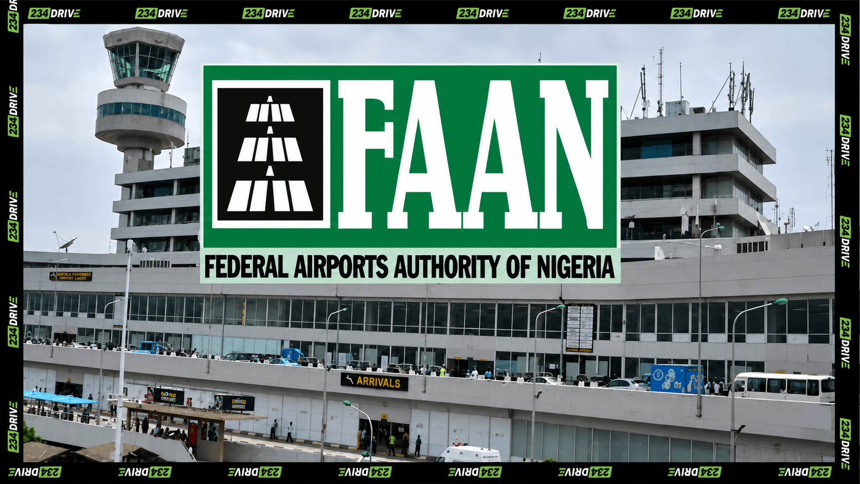 FAAN logo appears over Murtala Muhammed Airport as the Authority prepares new rules for airport car hire operations in Nigeria.