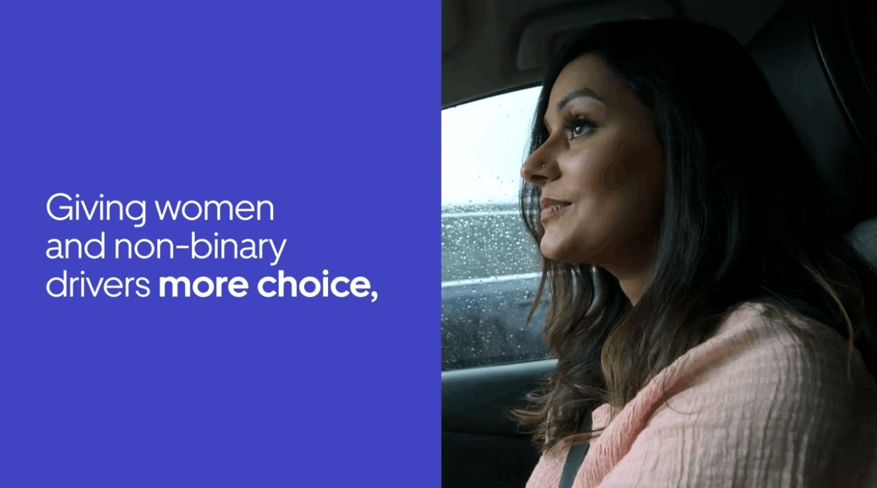 Uber’s announcement of their women rider preferences feature. | Source: Uber