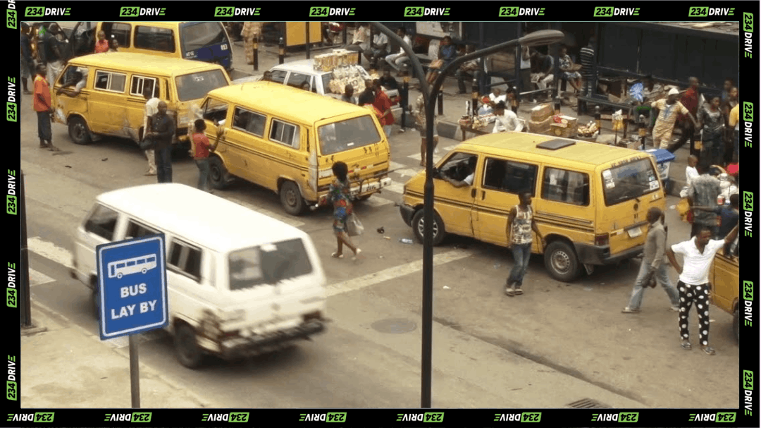 A busy bus lay-by highlights one of the many public spaces affected by Lagos’ waste management challenges