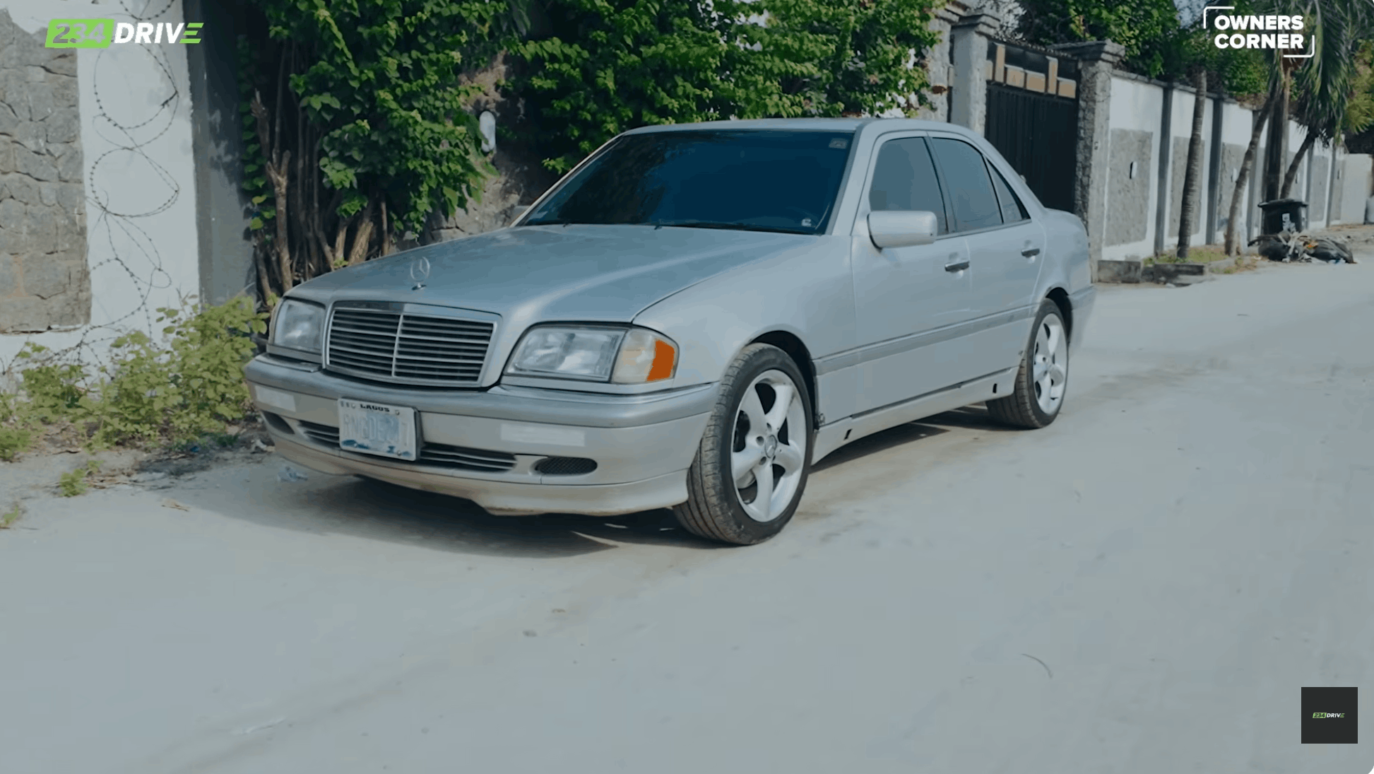 Renegade’s silver Mercedes-Benz C280 W202 stands on 17-inch wheels during its 234Drive Owner’s Corner feature in Lagos.