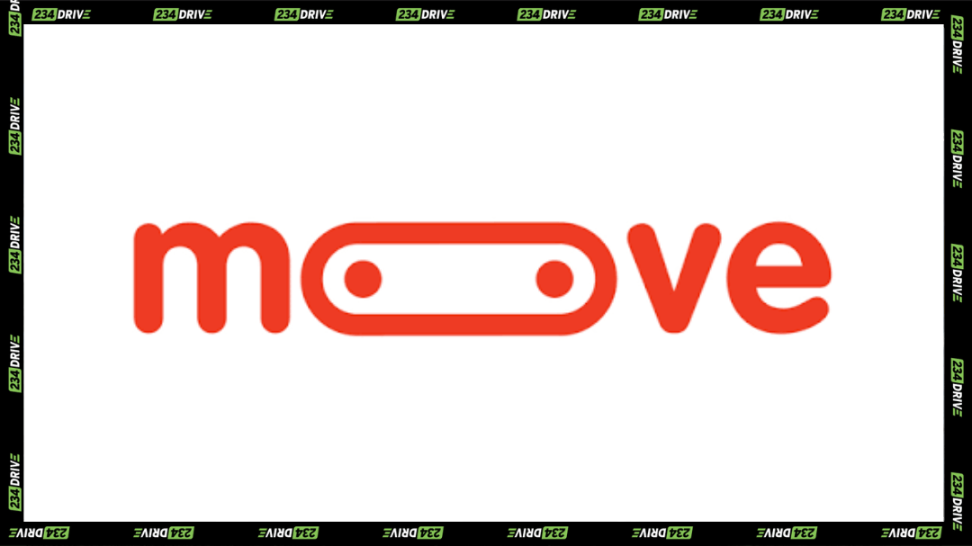 Moove displays its red logo as the Nigerian mobility startup raises $250 million to expand global robotaxi fleet operations.