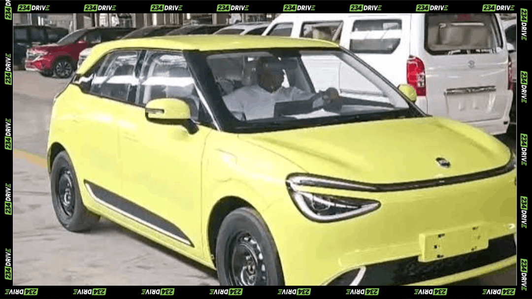 Yellow Innoson electric vehicle at a Nigerian facility, highlighting local EV production as Nigeria expands tax incentives and its electric mobility market.