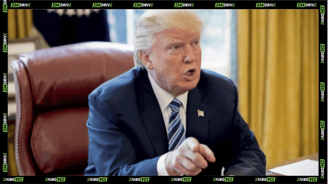 US President Donald Trump speaks at his desk as Trump’s 50% Canada car tariff threatens Asian carmakers Toyota and Honda across North American production and supply networks.
