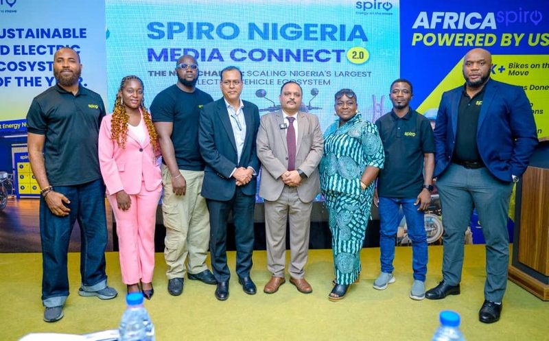 Members of the Spiro management team posing on stage during the Spiro Nigeria Media Connect 2.0 event in Lagos