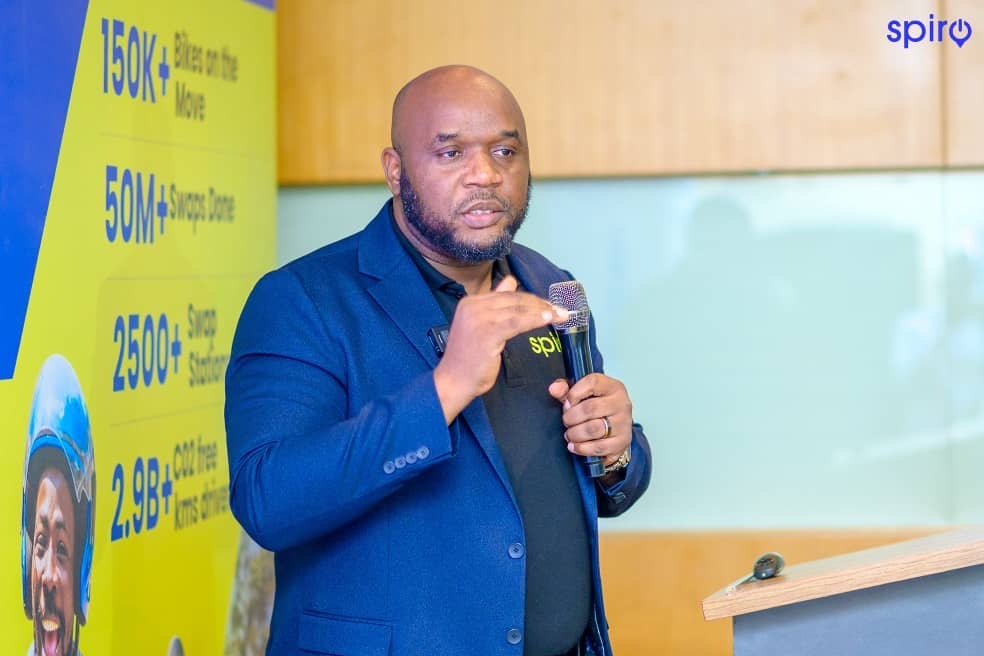 Edward Amanambu, Head of Operations for Spiro Nigeria, speaking about operational metrics during the media briefing